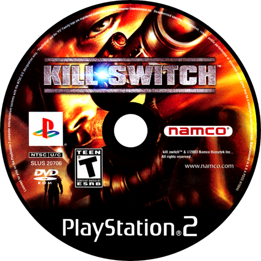 Kill Switch disc art for PlayStation 2 (PS2) video game