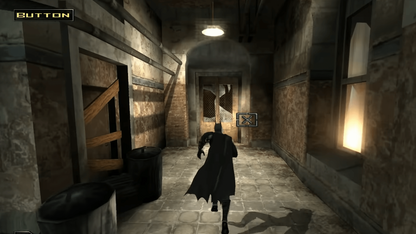 Batman Begins for PlayStation 2 with dark action-adventure theme based on the film gameplay