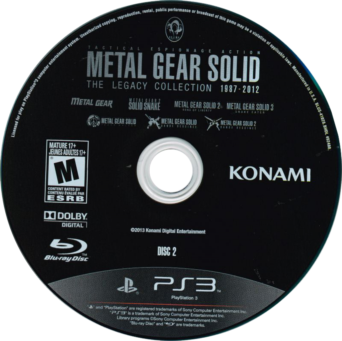 Metal Gear Solid: The Legacy Collection for PlayStation 3 complete stealth action compilation featuring multiple Metal Gear Solid titles tactical espionage gameplay cinematic story missions bonus content collection disc 2