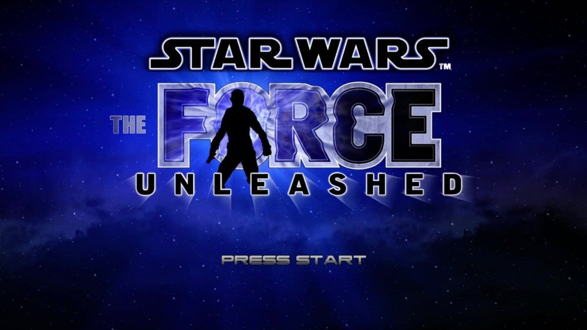 Star Wars: The Force Unleashed start screen for Xbox 360 (X360) action-adventure sci-fi video game