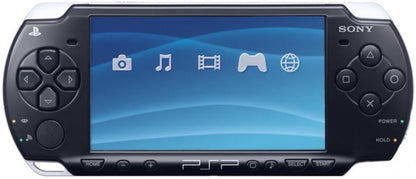 PlayStation Portable 2000 Black Sony PSP 2000 slim handheld console in black featuring widescreen display UMD disc drive WiFi connectivity portable gaming system