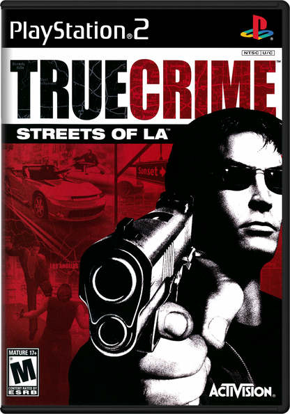 True Crime Streets of LA PS2 Sony PlayStation 2 open world action adventure crime game police detective gameplay driving shooting martial arts combos Los Angeles city map branching story multiple endings retro gaming PlayStation 2 software video game title cover art