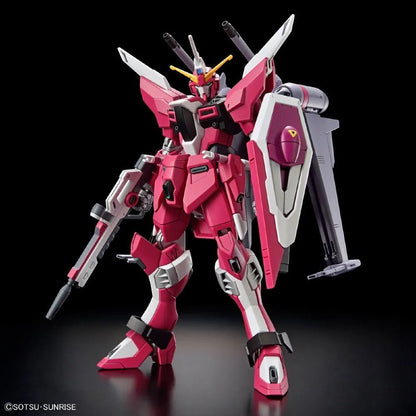 Gundam HG Infinite Justice Gundam Model Kit featuring High Grade Gunpla construction detailed mechanical design articulated poseable model snap together assembly color accurate parts action ready display and collectible anime model building appeal front