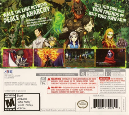 Shin Megami Tensei IV: Apocalypse back of case for Nintendo 3DS (3DS) role-playing video game