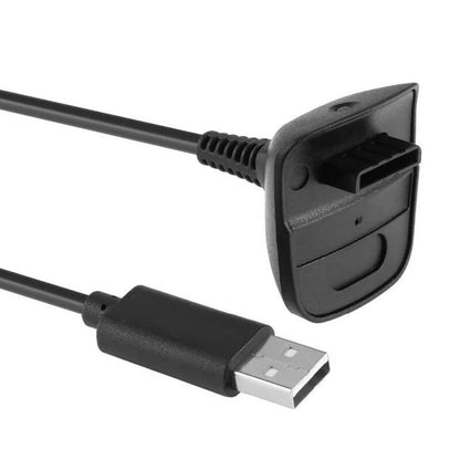 Black controller charging cable for Microsoft Xbox 360 gamepad power accessory charging cord