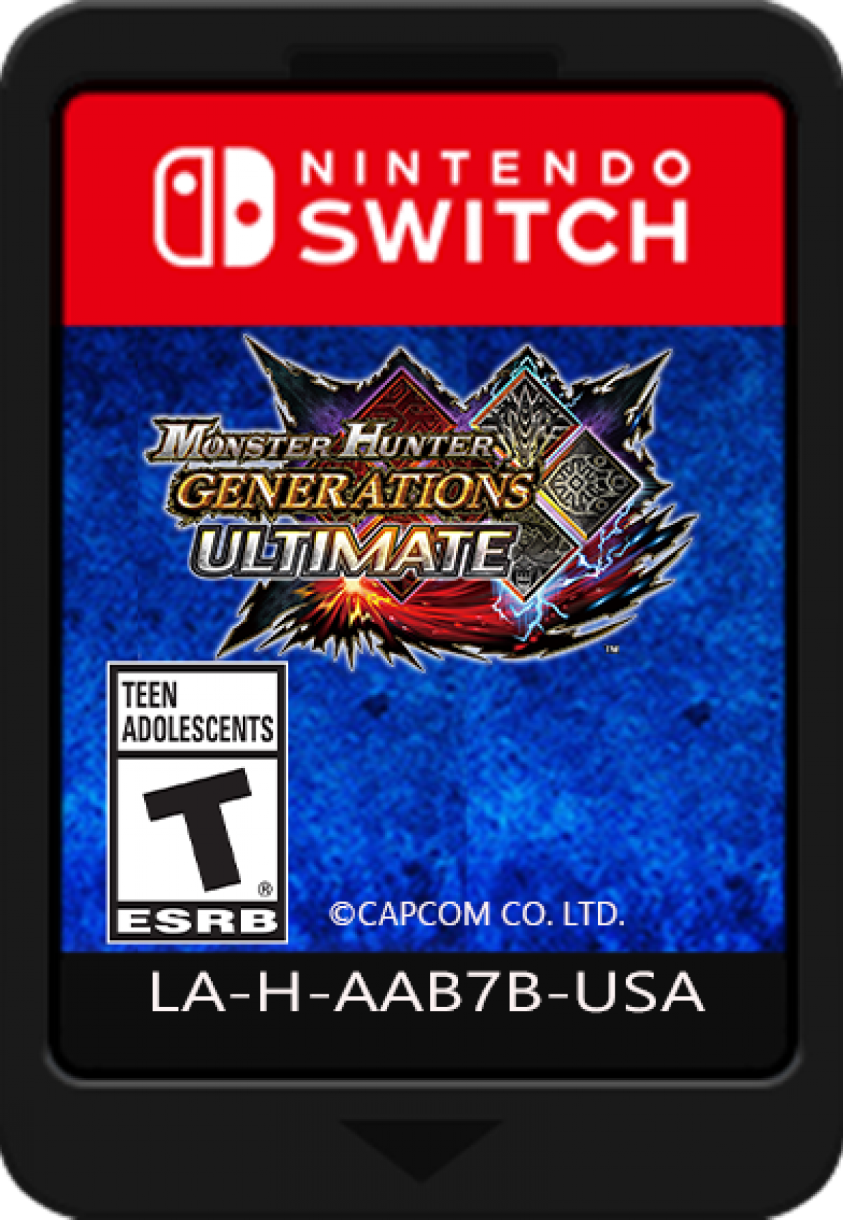 Monster Hunter Generations Ultimate Nintendo Switch inspired design featuring epic action role playing adventure aesthetic massive monster battles legendary weapons cooperative hunting quests vast fantasy environments deep character progression gameplay presentation cartridge