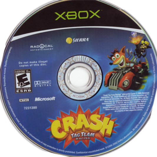 Crash Tag Team Racing disc art for Xbox (XBOX) video game