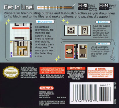 Polarium back of case for Nintendo DS (DS) tile-flipping puzzle video game