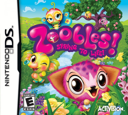 Zoobles! Spring to Life! for Nintendo DS with colorful creature care and interactive adventure theme front cover
