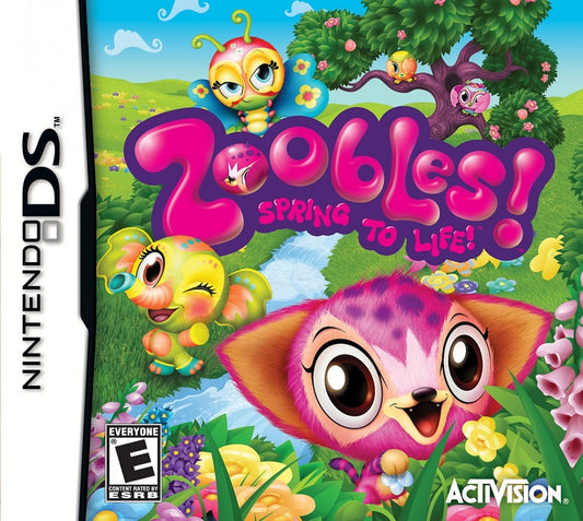 Zoobles! Spring to Life! for Nintendo DS with colorful creature care and interactive adventure theme front cover