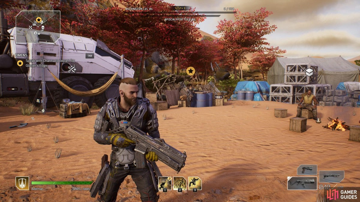 Outriders: Worldslayer for PlayStation 4 (PS4) at Gamers INC, featuring the definitive co-op looter-shooter experience with a massive new campaign, the endgame Trial of Tarya Gratar, and powerful Apocalypse Tier gear to customize your ultimate Altered warrior gameplay screenshot