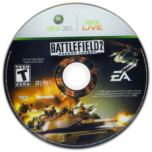 Battlefield 2 Modern Combat Xbox 360 inspired design featuring modern military first person shooter aesthetic large scale battlefield warfare tactical combat vehicles intense firefights squad based action cinematic war gameplay nostalgic HD era presentation disc