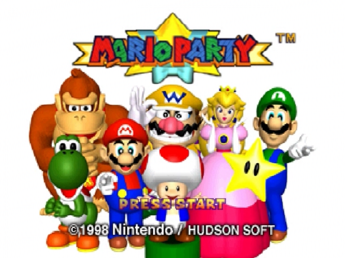 Mario Party title screen for Nintendo 64 (N64) video game