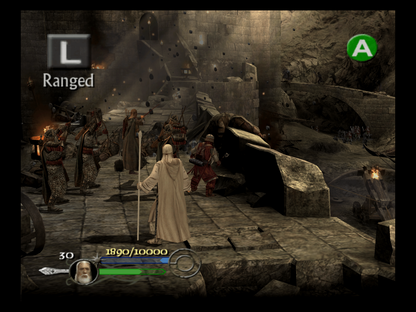 The Lord of the Rings The Return of the King Microsoft Xbox Original Xbox video game featuring action adventure gameplay Middle earth exploration epic battles iconic Lord of the Rings characters sword combat cooperative gameplay story missions and fantasy adventure retro video game collection collectible gaming appeal gameplay