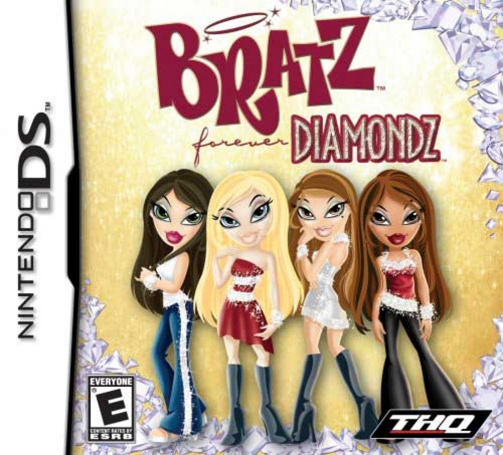 Bratz Forever Diamondz Nintendo DS fashion adventure game stylus controls mini games Yasmin Cloe Sasha Jade customize cover art