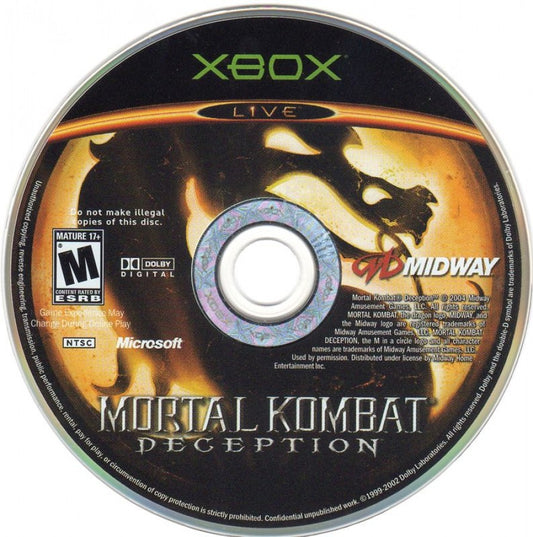 Mortal Kombat: Deception [Kollector's Edition: Raiden][No bonus disc] disc for Xbox (XBOX) video game