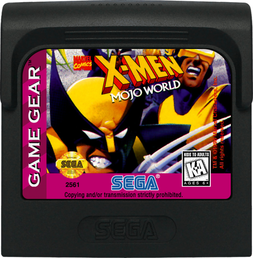 X-Men: Mojo World cartridge cover art for Sega Game Gear (GG) video game