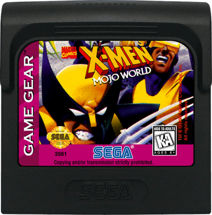 X-Men: Mojo World cartridge cover art for Sega Game Gear (GG) video game