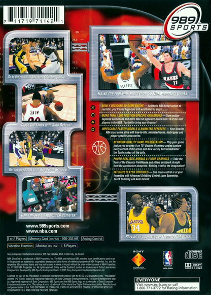 NBA ShootOut 2001 – PlayStation 2 (PS2) basketball sports video game back of case
