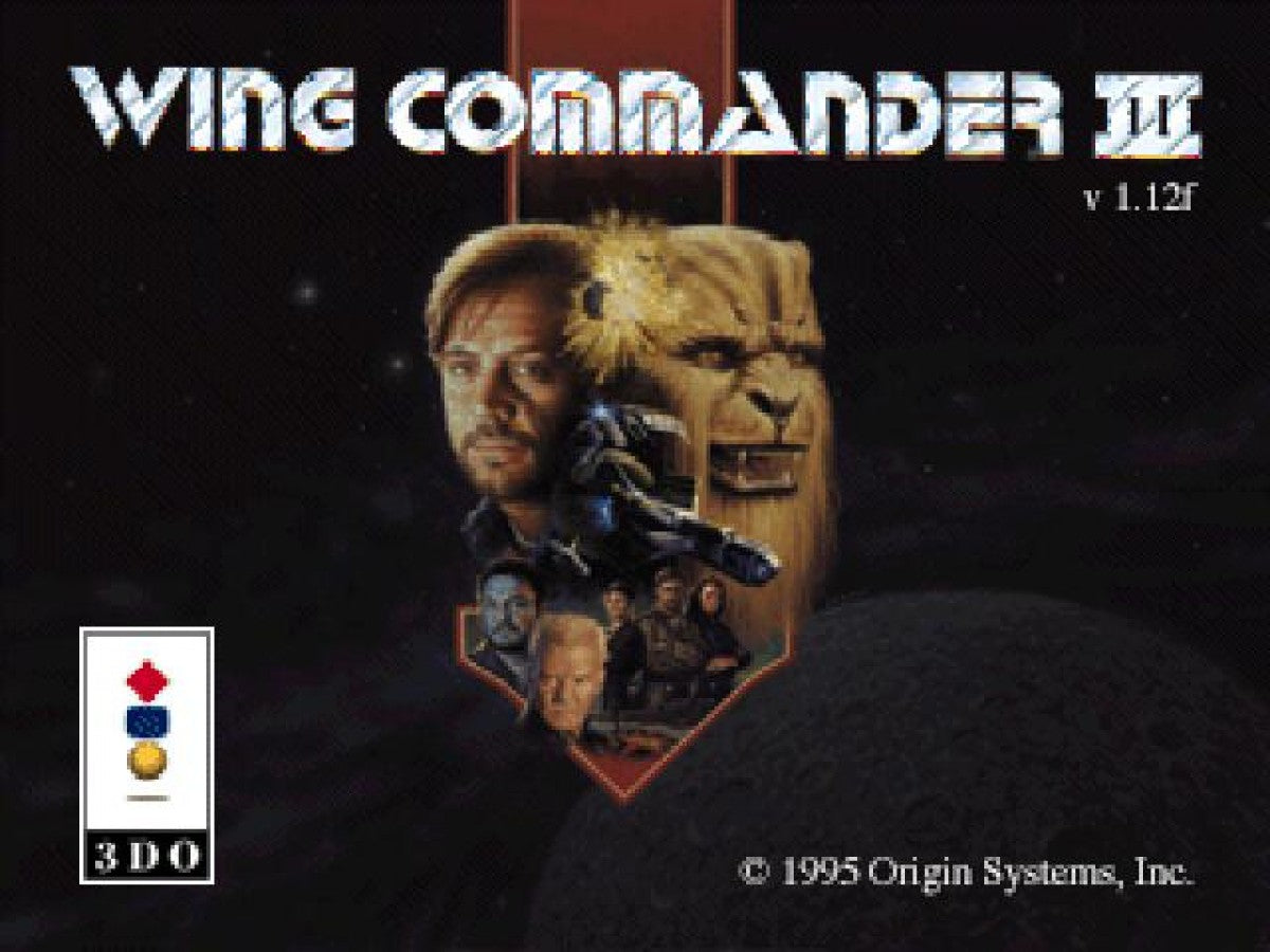 Wing Commander III: Heart of the Tiger start screen for Panasonic 3DO (3DO) space combat simulation video game