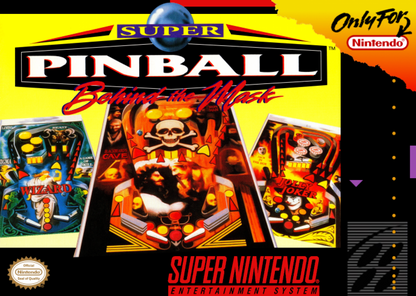 Super Pinball Behind the Mask cover art for Super Nintendo Entertainment System SNES video game