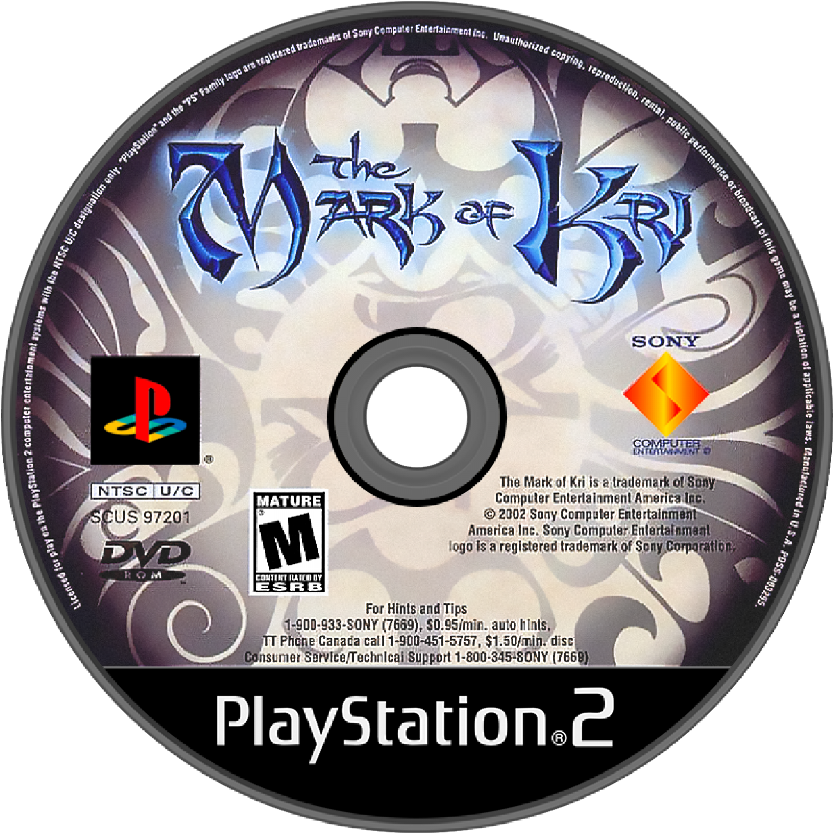 The Mark of Kri disc art for PlayStation 2 (PS2) video game