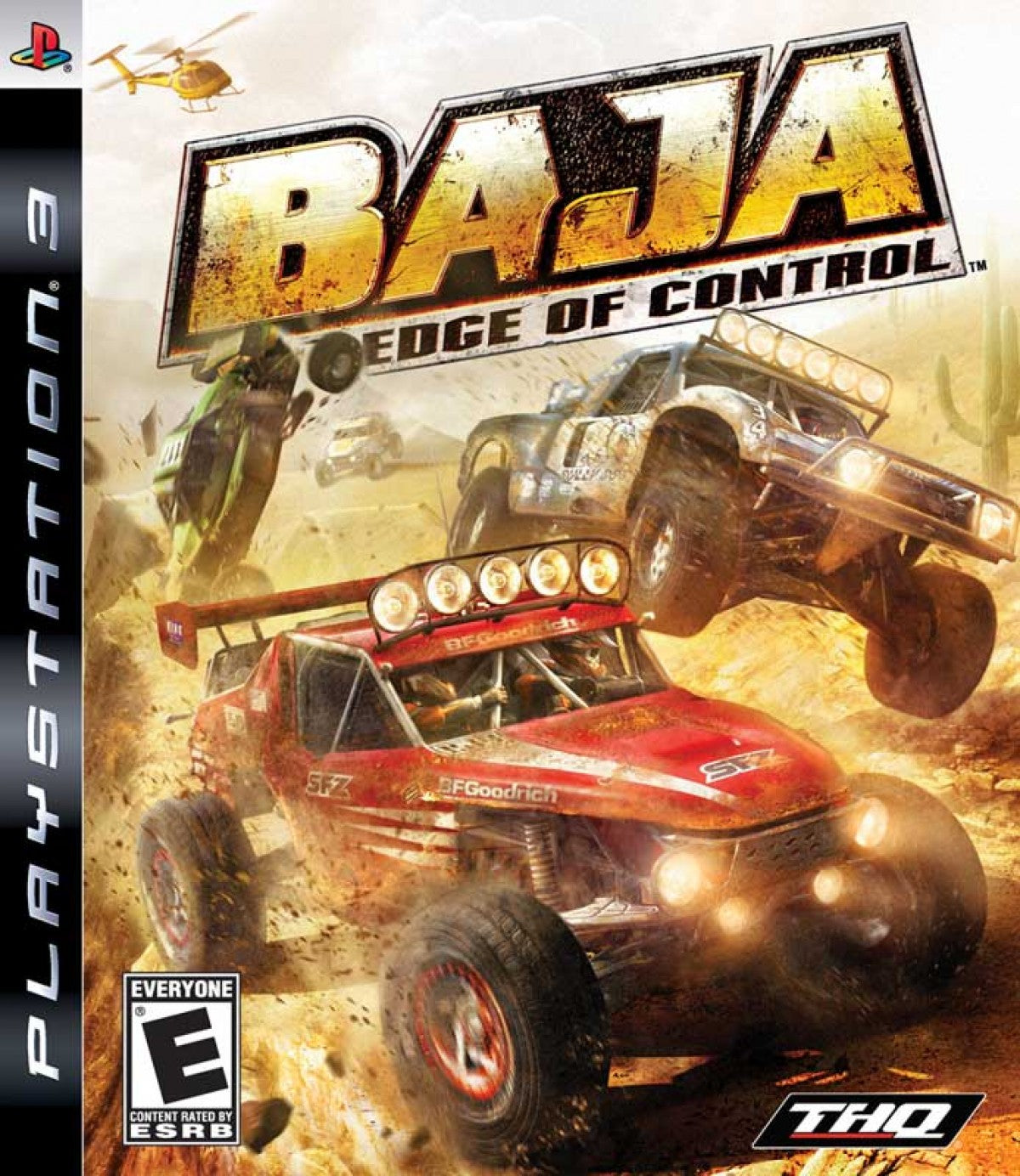 Baja: Edge of Extinction cover art fo PlayStation 3 (PS3) racing video game. 