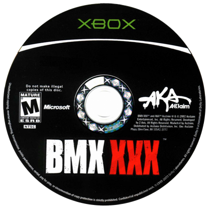 BMX XXX disc art for Xbox (XBOX) video game