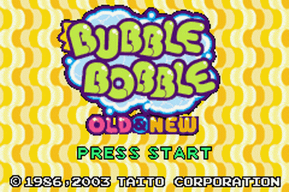 Bubble Bobble: New and Old start menu for Game Boy Advance (GBA) video game