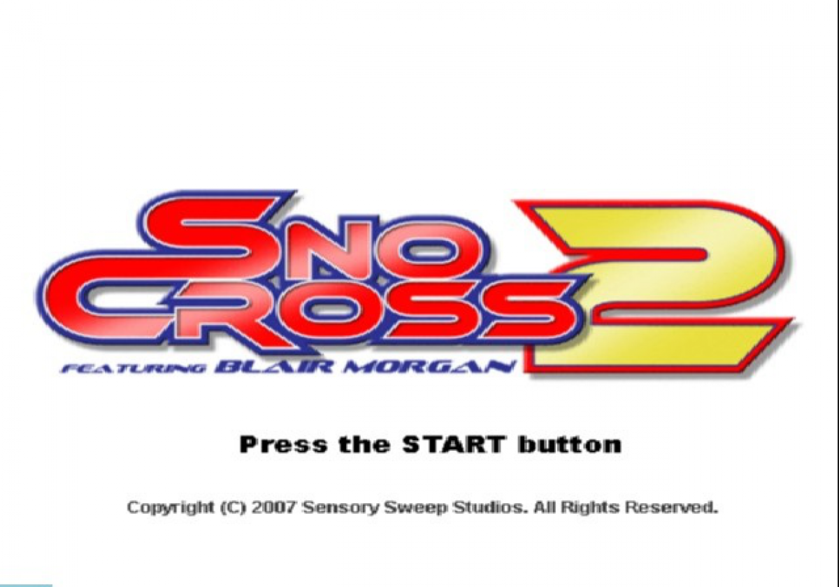 SnoCross 2 – PlayStation 2 (PS2) video game title screen, snowmobile racing game.