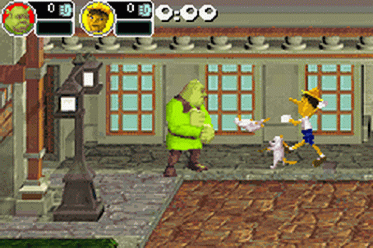 Game Boy Advance Shrek Super Slam fighting game gameplay