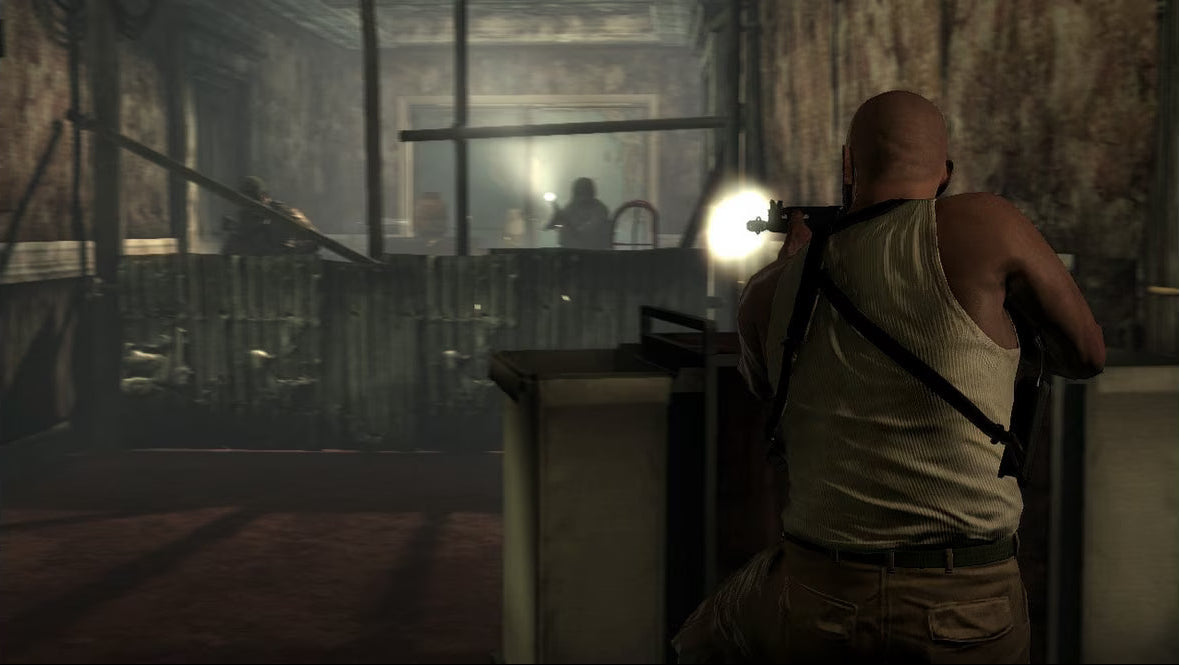Max Payne 3 Xbox 360 third-person cinematic shooter video game featuring Bullet Time physics Max Payne in São Paulo Brazil bodyguard narrative cover shooting and multiplayer gang wars developed by Rockstar Games gameplay screenshot