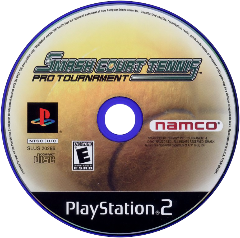 Smash Court Tennis Pro Tournament – PlayStation 2 (PS2) video game disc, tennis sports game.