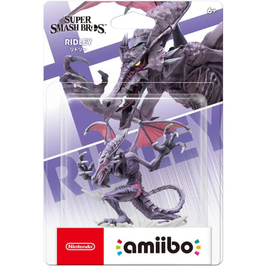 Ridley Super Smash Bros Amiibo sealed figure featuring the iconic Metroid villain detailed sculpt NFC functionality for in game bonuses compatible with Nintendo Switch Wii U and 3DS and collectible Nintendo figure from the Super Smash Bros series in box