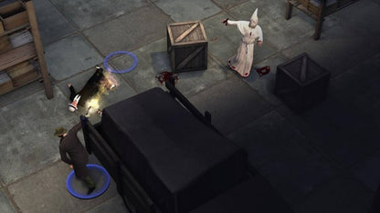 Omerta City of Gangsters Xbox 360 video game, strategy simulation, turn-based combat, mafia crime management, classic console title gameplay screenshot