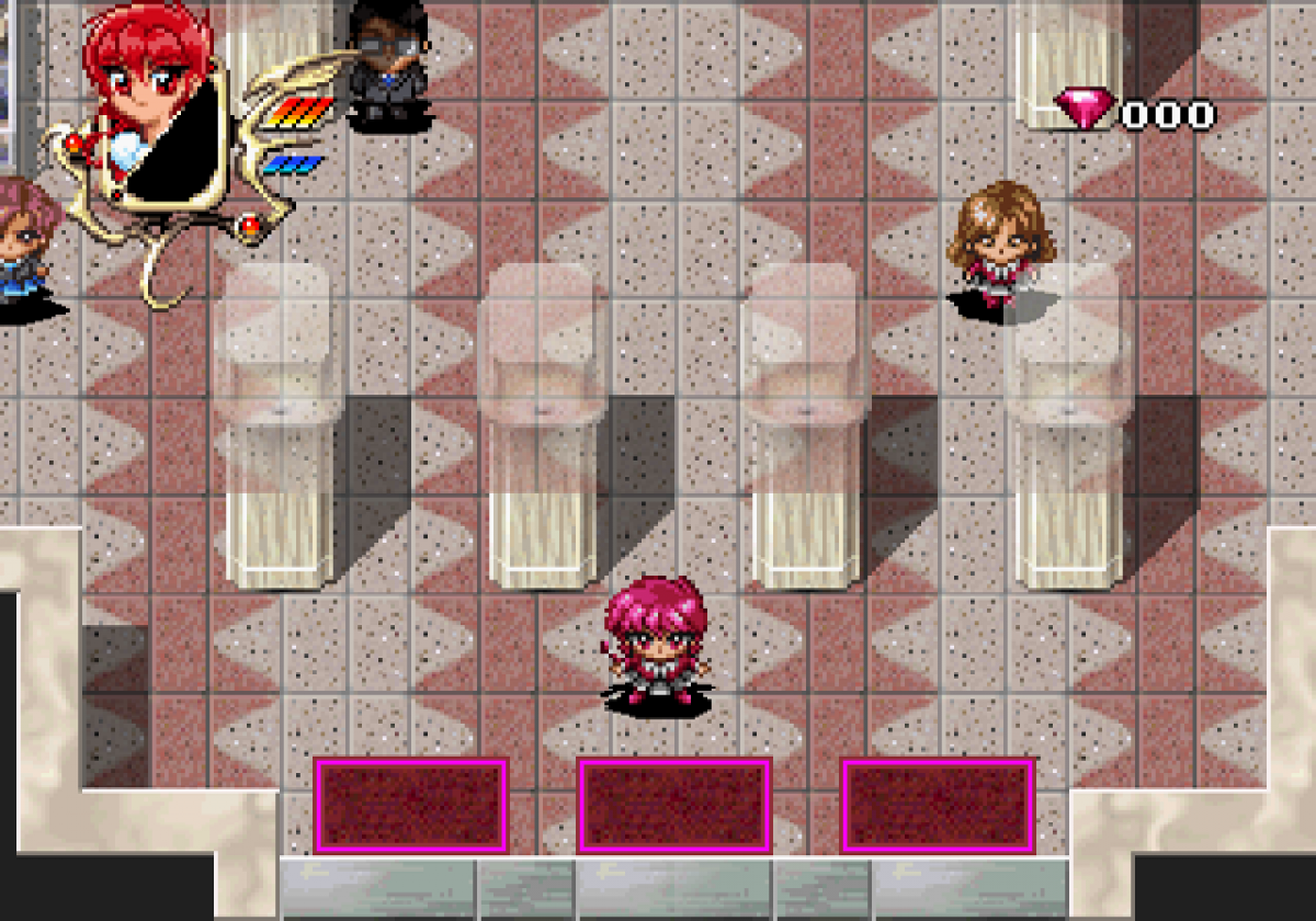Magic Knight Rayearth Sega Saturn action RPG anime based fantasy adventure CLAMP storyline real time combat exploration magic attacks Working Designs localization colorful Japanese RPG retro gaming Sega Saturn software video game title gameplay