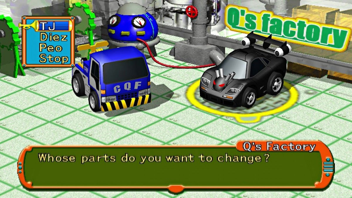 Choro Q for PlayStation 2 (PS2) at Gamers INC, featuring the charming and quirky car-RPG where you customize adorable super-deformed vehicles with hundreds of parts, explore a living world populated by cars, and compete in diverse races and mini-games in a unique blend of adventure and arcade racing fun gameplay 