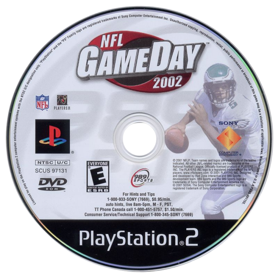NFL GameDay 2002 – PlayStation 2 (PS2) American football sports video game disc