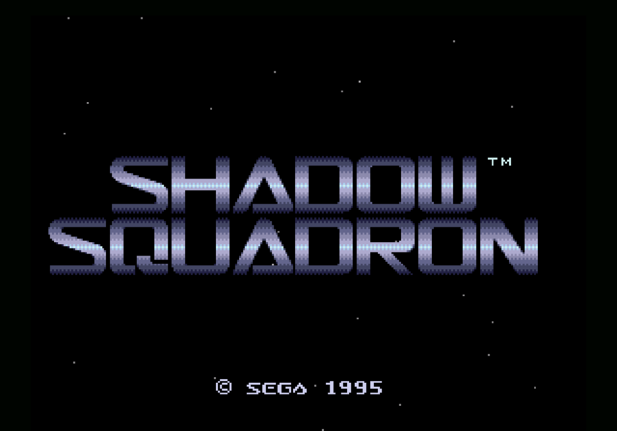 Shadow Squadron Sega 32X retro video game space combat shooter title screen (1995)
