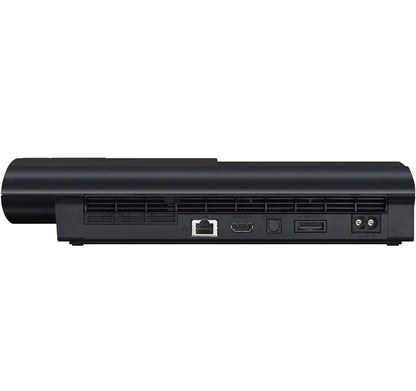 PlayStation 3 Super Slim 500GB Console Sony PS3 Super Slim home video game console with 500GB storage sliding disc cover Blu ray gaming system HDMI output wireless controller support
