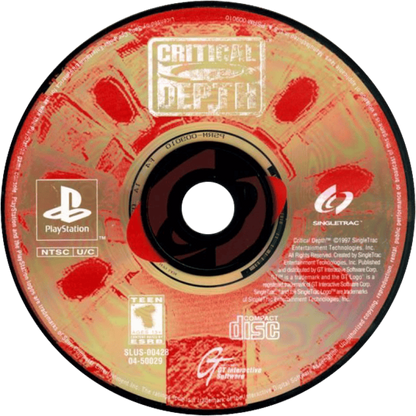 Critical Depth retro underwater vehicular combat action game for PlayStation 1 (PS1) disc
