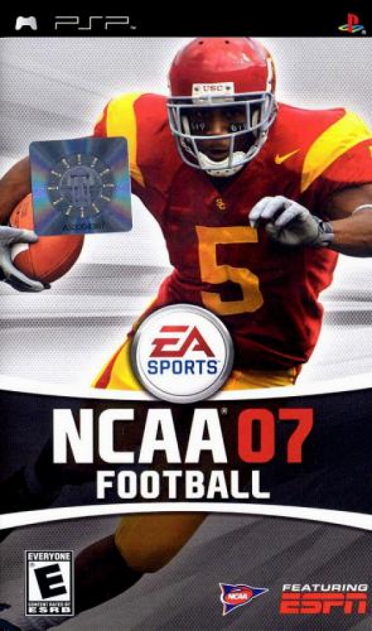 NCAA Football 07 game cover for Playstation Portable video game. 