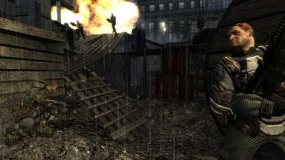 TimeShift PlayStation 3 PS3 retro video game first person shooter featuring time manipulation abilities futuristic combat challenging missions strategic action gameplay enemies and environments classic PS3 gaming experience collectible game collection appeal gameplay