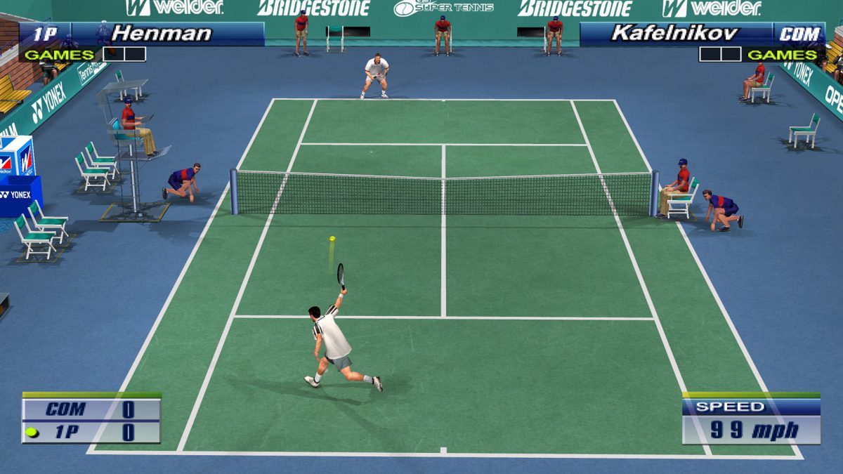 Virtua Tennis Sega All Stars Sega Dreamcast video game, arcade-style tennis sports action, multiplayer gameplay, classic SEGA console title gameplay screenshot