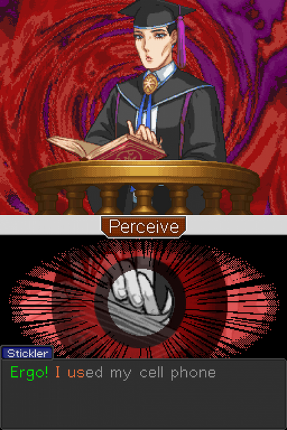 Ace Attorney: Apollo Justice gameplay for Nintendo DS (DS) courtroom visual novel adventure video game
