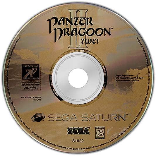 Panzer Dragoon II Zwei Sega Saturn rail shooter fantasy sci fi dragon riding combat cinematic aerial battles lock on targeting Sega atmospheric storytelling prequel to Panzer Dragoon retro gaming Sega Saturn software video game title disc 