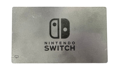 Nintendo Switch System NS with Dock Green and Purple Joy Cons Scratch and Scuff Condition Nintendo hybrid gaming console handheld and TV play modes detachable Joy Con controllers touchscreen display multiplayer gaming dock included colorful controller design used Nintendo gaming system console hardware collectible gaming setup appeal deck