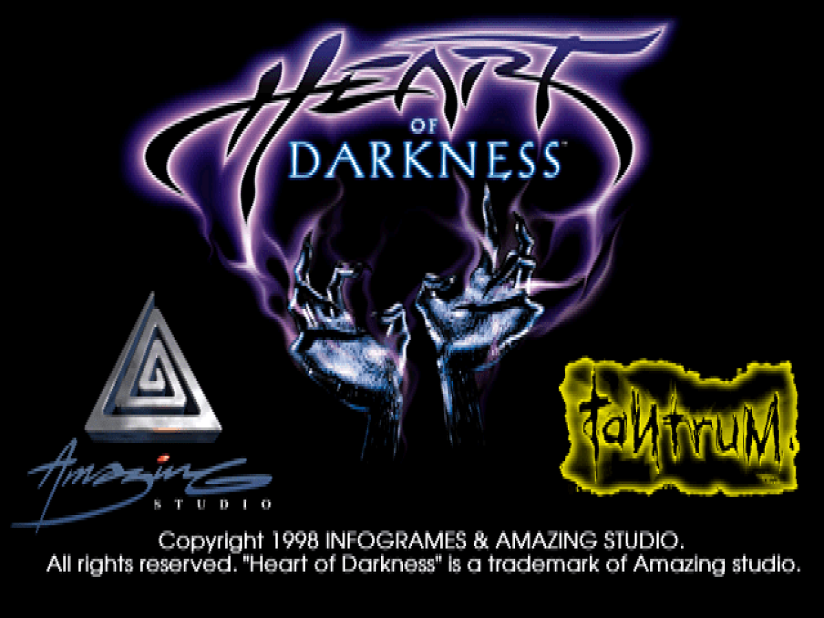 Heart of Darkness titlepage for PlayStation 1 (PS1) video game