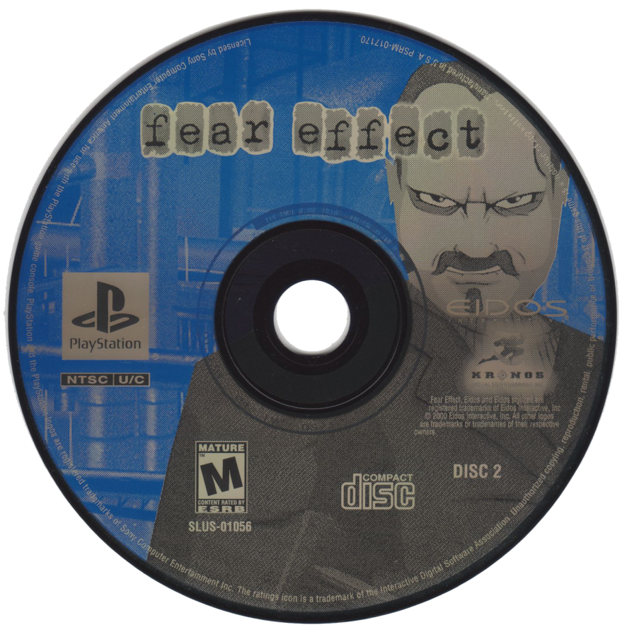 Fear Effect retro cyberpunk action adventure game for PlayStation 1 (PS1) disc 2