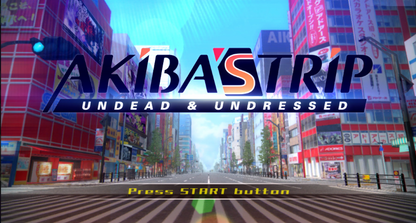 Akiba's Trip Undead and Undressed import title screen for PlayStation Vita (PS VITA) video game